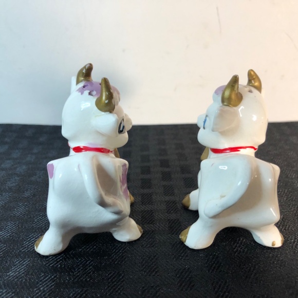 Vintage Mid Century Japan Ceramic Cow Salt & Pepper  Shakers - - Picture 8 of 11